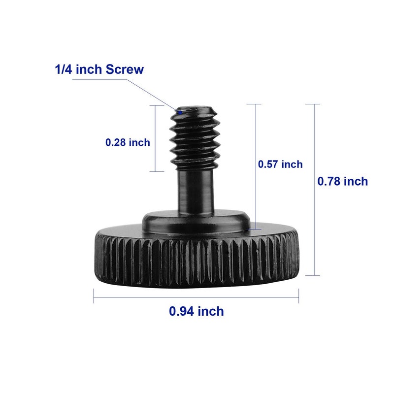 ChromLives Thumb Screw Tripod Quick Release 1/4" Thumbscrew L Bracket Screw Mount Adapter with Bottom 1/4"-20 Female Thread (2 Pack) - Image 2